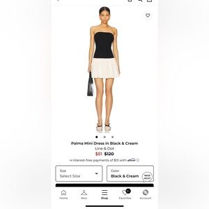 Line & Dot Black and Cream Mini Dress